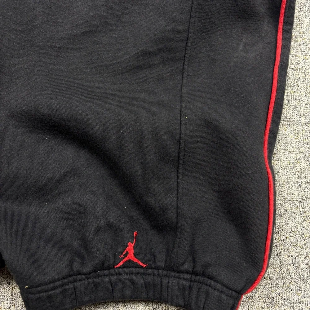 Jordan Sweatpants Mens 2XLT XXLT Black Red Jumpman Fleece Joggers 36 Inseam